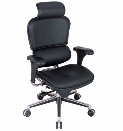 Eurotech Ergohuman LE9ERG, Ergonomic Executive Leather Chair, Black