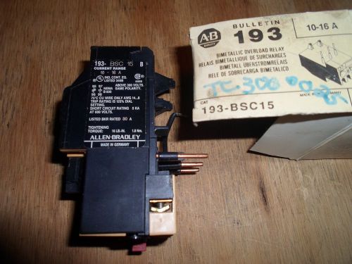 ALLEN BRADLEY 193-BSC15 OVERLOAD RELAY 10-16 AMP (NEW IN BOX)