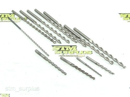 LOT OF 12 HSS PARABOLIC DRILLS 3/32&#034; TO 7/32&#034; GUHRING CLEVELAND USA