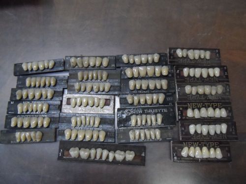 VINTAGE PORCELAIN TEETH FROM DENTAL LAB  26 CARDS IDEAL NU TRU BYTE