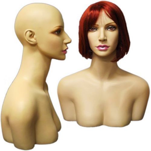 MN-508 Female Mannequin Head Form with Shoulder Bust