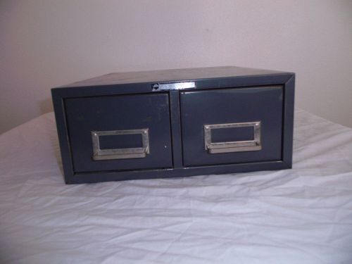 2 Drawer Metal Card Catalog File Cabinet Steelmaster Vintage Industrial #1