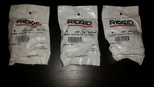 Ridgid Cutter Wheel No.33110 F3S 1&amp;2 Wheel F/SS Set of 18/ 3 bags of 6