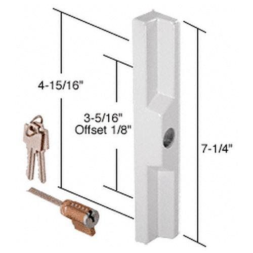 CRL White Pull and Keyed Locking Unit Patio Sliding Glass Door