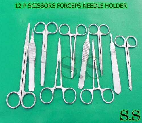 2 SETS OF 12 P SCISSORS FORCEPS HEMOSTATS NEEDLE HOLDER