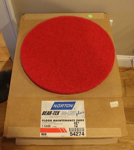 Norton Bear-Tex 54-Line plus Floor Maintenance Pads 15&#034; 542724 RED