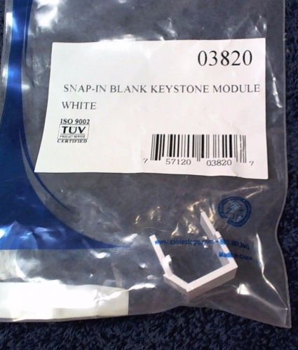 03820 Snap-In Blank Keystone Module Insert White Lot of 5