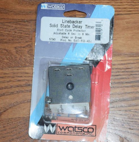 WATSCO VINTAGE LINEBACKER SOLID STATE DELAY TIMER #EAC-512-ADJ 6 sec to 8 min