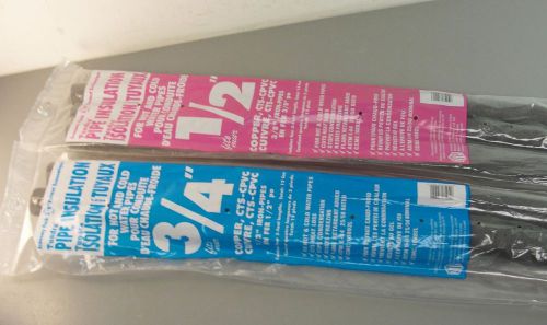 ITP COPPER STEEL FOAM PIPE WRAP SLIT INSULATION LOT 5pc LAGGING 1/2&#034; &amp; 3/4&#034; x36&#034;