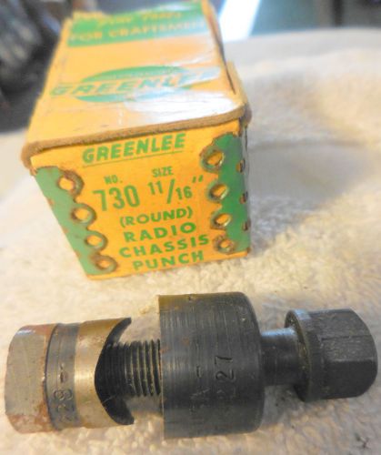 Greenlee 11/16&#034; inch diameter 730 Radio Chassis Punch Die hand Knockout in box