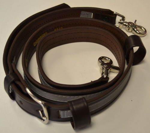 Boston Leather 6543RXL Brown Radio Strap, Mic Loops, Reflective