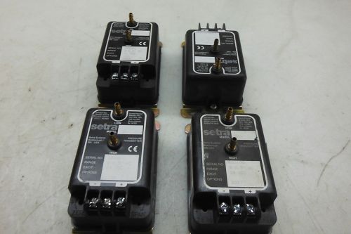 SETRA C264 RANGE 0-2.5&#034; WC EXCIT. 24 VDC  LOT OF 4   PRESSURE TRANSMITTER  USED