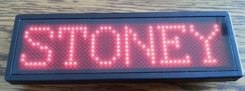 Scrolling LED Rechargeable Name Badge Sign Display Tag RED Programmable