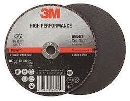 3M 66563 High Performance Cut Off Wheel, 4 x .06 x 3/8 In, (25 per Box)