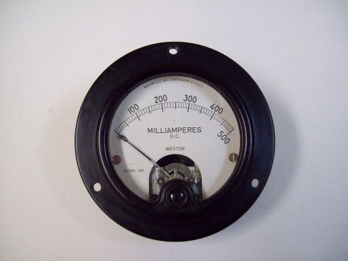 WESTON 6155 MILLIAMPERES D.C. 0-500 METER 301 - USED - FREE SHIPPING