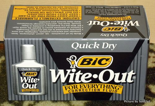 1 case 12  White Out Quick Dry Corrective Fluid .7 Fl. Oz.