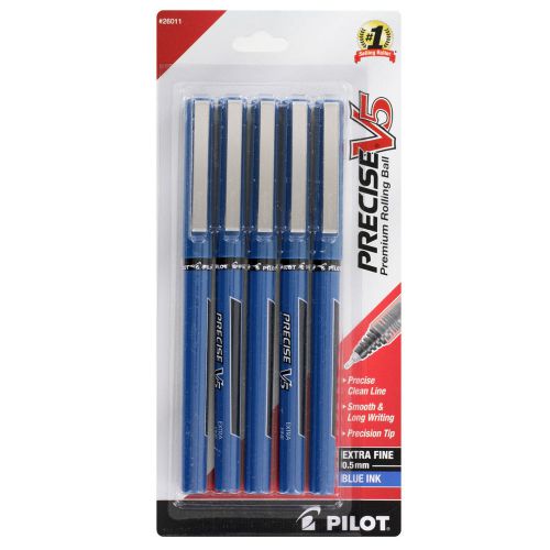 5 PILOT PRECISE V5 Blue 0.5 mm. ROLLER BALL PENS