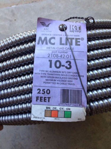 New 250&#039; mc cable 10/3 with ground 277/480 volt for sale