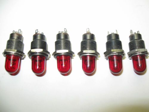 6pc Vintage Dialight Dialco ? Panel Mount Indicator Pilot Lights Steampunk