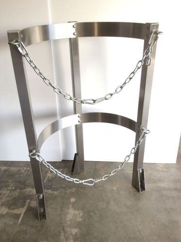 SEISMIC Restraint Gas Cylinder Lab Safety Stand Floor Mount Rack StainlessSteel