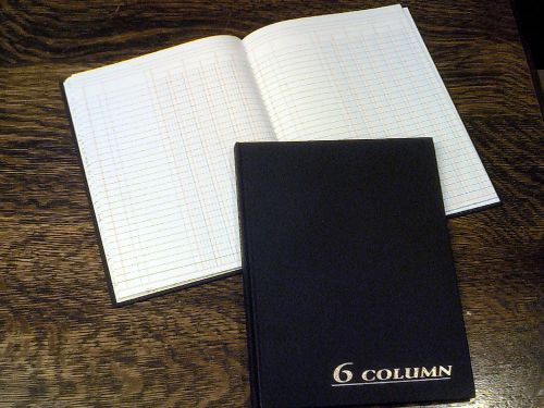 Adams Account Book, 6 Columns, 7x9.25&#034;, Black, 80 Pages, # ARB8006M, Ledger