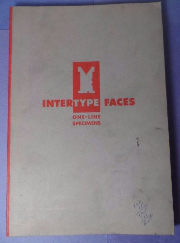 1958 intertype faces one line specimens fonts, characters, logos, advertising ++ for sale