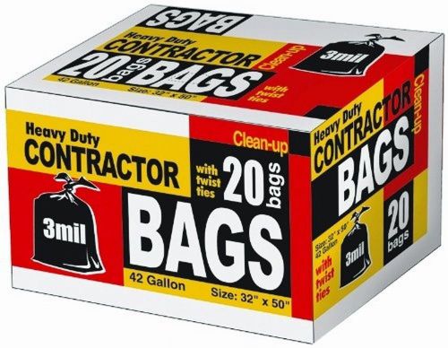 Howard Berger Company Inc API20 42g Heavy Duty Contractor Trash Bag 3mil 20pk