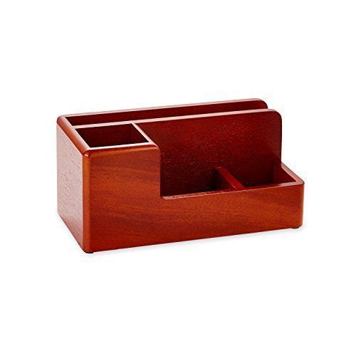 Desk Mahogany Wood Organizer Storage Letter Empire Tray Tones Messages Clips Pen