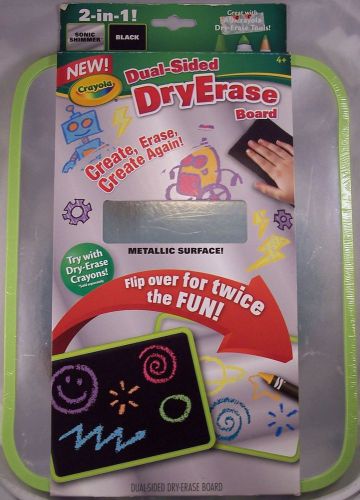 Crayola Dual-Sided Dry Erase Board Black Metallic NO Crayons NEW