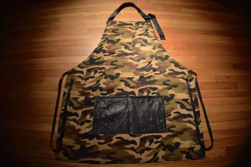 Camouflage Denim Apron Tools Woodwork Barber Hair Stylist Artist Chef YTBLP