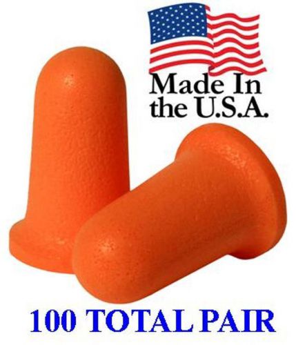 Disposable uncorded foam earplugs, 100 pairs individually wrapped nrr33 for sale