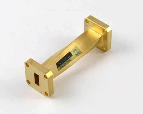 NEW 2-9/16&#034; Millitech 45410H-2090 Waveguide 90° Twist - WR-42, 18-26.5 GHz GOLD