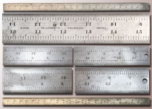 STARRETT # C416R 24&#034;TEMPERED SATIN FINISH STEEL RULE W/2 METRIC&amp;2 US GRASUATIONS