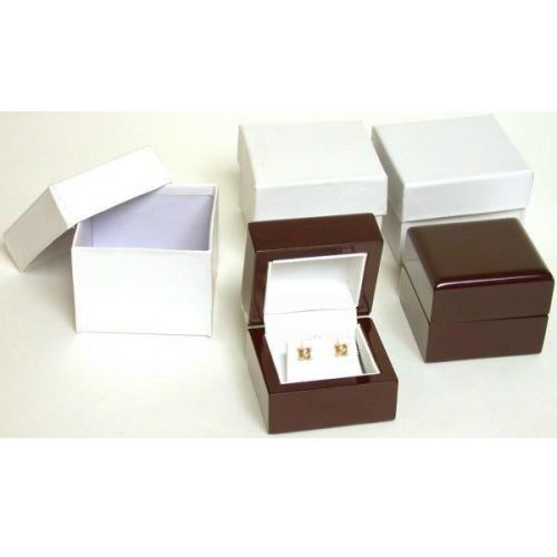 3 Rosewood Stained Earring or Pendant Display Boxes