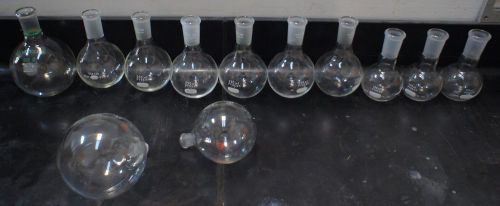10 round flat bottom flask(s) 24/40 + 2 pear-shaped flasks 14/20