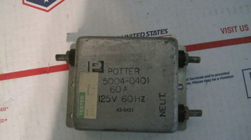 POTTER LINE FILTER 5004-0401 60A 125V 60Hz   LOT N490