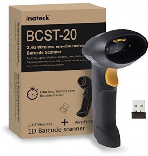 Inateck 2.4GHz Wireless USB Automatic Barcode Scanner Handheld Bar-code Reader