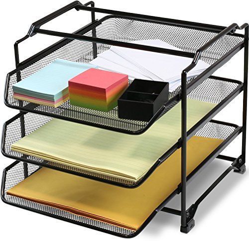 Copyholders DecoBros STACKABLE 3 Tier Desk Document Letter Tray Organizer