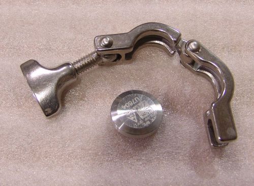 Sanitary fitting tri-clamp type 3/4&#034; (1)endcap &amp; (2)clamps waukesha 316