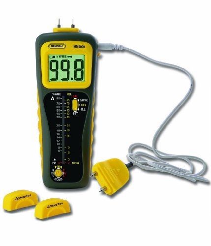 General Tools MMD900 Moisture Meter, Pin Type or Pinless, Deep Sensing with