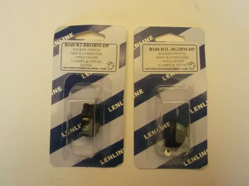 B160-R2L-BG2BM-DP NEON QTY 1 &amp; B160-R2-BROBM-DP QTY 1 NEW ROCKER SWITCH 1 POLE