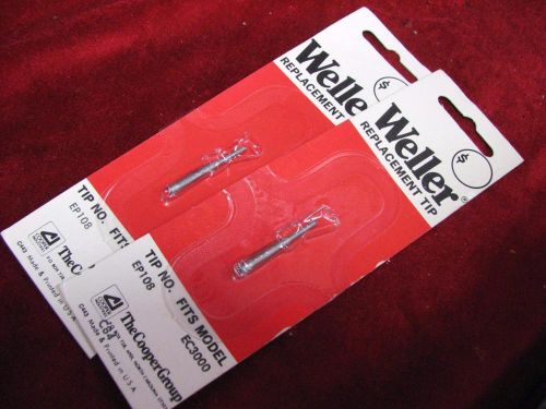 (2) Weller EP108 Soldering Iron Solder Tips for EC1302 EC3000 EC4000 1/8&#034; dia