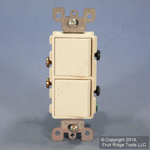 New Leviton 5634-T Light Almond Decora Dual Rocker Wall Light Switch 15A