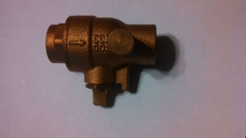 Brass Valve 1/2&#034; Inlet 1/2” Outflow w/Bleeder Solder New Unused