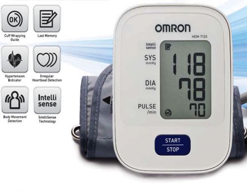 OMRON HEM 7120 UPPER ARM AUTOMATIC BLOOD PRESSURE B P MONITOR @SF