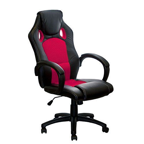 ALEKO ALC2324RED OFFICE ERGONOMIC HIGH BACK COMPUTER DESK CHAIR PU AND MESH