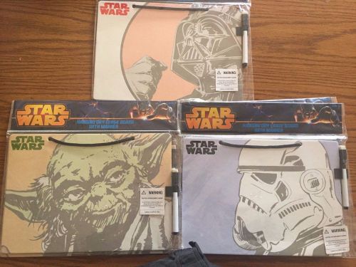 5 New Star Wars Vader YODA STORM TROOPER Dry Erase board&#039;s  W/Hanger