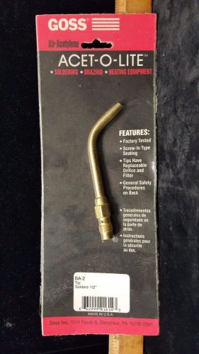 GOSS Air-Acetylene BA-2 Tip Soldiers 1/2&#034;, AceT-O-Lite