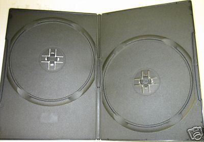 200 BLACK SUPER SLIM 7mm DOUBLE 2 DVD  CASES - PSD35