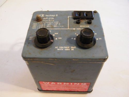 VIZ Isotap II WP-27A Variac Isolation Transformer Works Missing Ground From Plug